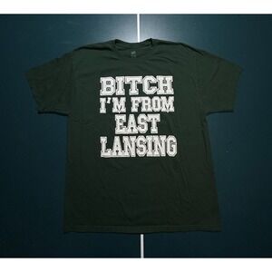 Michigan State Spartans T-Shirt Size XL "East Lansing" MSU Funny Humor (2-Sided)
